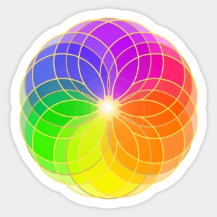 The vibration of colors mandala Sticker